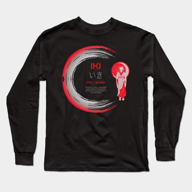 Kanji Symbol Meaning Iki Japanese Enso Circle Budhism Zen Lovers 673 Long Sleeve T-Shirt by dvongart